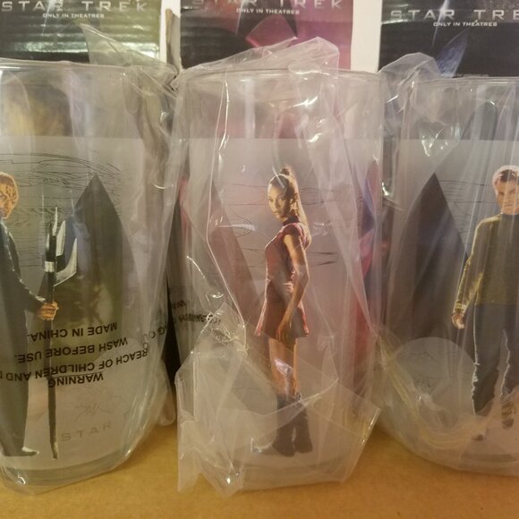 Star Trek Set 3 Lot Burger King Collector Glasses - Picture 6 of 6